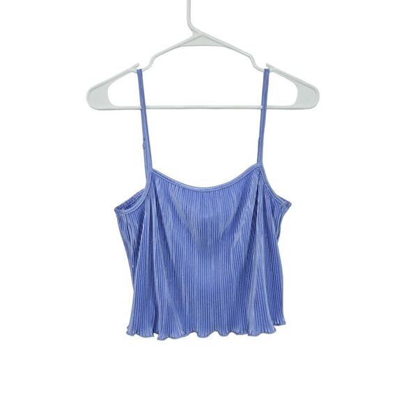 Mimosa Tops - Mimosa Spaghetti Ribbed Crop Top Womens Size Large  Periwinkle Purple